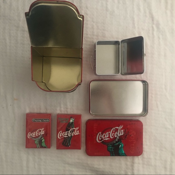 NWOT 3 Coca Cola Tins, 2 packs of Cards - Picture 3 of 16